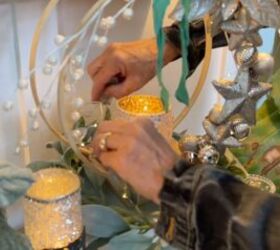 5 simple steps to make a stunning embroidery hoop centerpiece, Adding fairy lights to the embroidery hoop centerpiece
