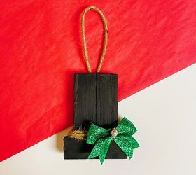 Adorno de Navidad Sombrero de copa (Dollar Tree Jenga Block Christmas Crafts)