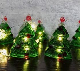 diy mini rboles de navidad iluminados con epoxi