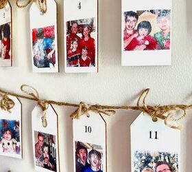 un calendario de adviento diy lleno de sentimiento, Calendario de Adviento DIY con fotos familiares vintage