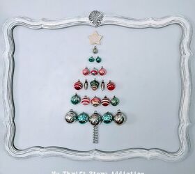 rbol de navidad con adornos vintage para colgar en la pared, rbol de adornos enmarcado despu s del montaje