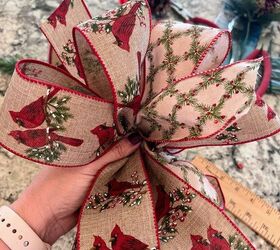 diy corona de navidad con cinta de arpillera, Corona de Navidad DIY con lazos de arpillera
