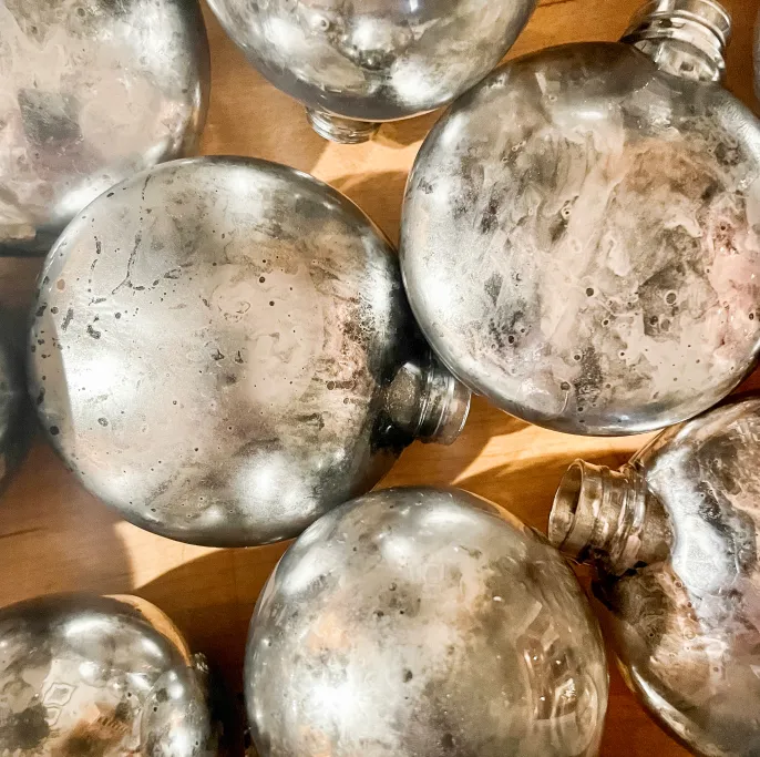 how to diy vintage mercury glass christmas ornaments