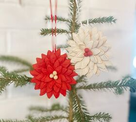 How to Make Cute DIY Pumpkin Seed Poinsetta Ornaments