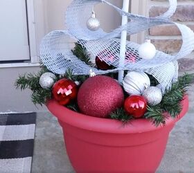 8 simple steps to an easy and creative christmas topiary, Christmas topiary on the porch