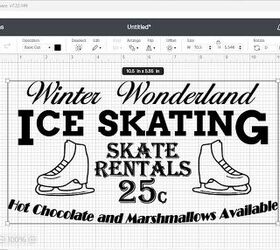 sencillo letrero diy de patinaje sobre hielo