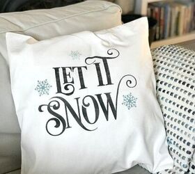 plantillas para cojines de invierno, Funda de almohada Let it Snow