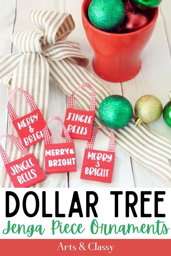 cheap dollar tree jenga ornaments that are easy to make