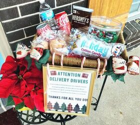 idea de cesta de navidad para el repartidor e imprimible gratuito de agradecimiento