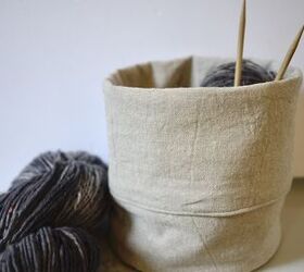 cmo coser una cesta de tela de lino, lana en cesta