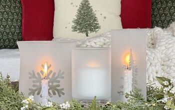 Frosted Glass Winter Candle Holders