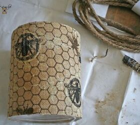 diy contenedor de arpillera tema de panal de abeja, contenedor de arpillera DIY