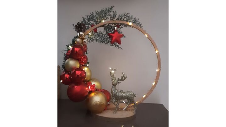 upcycled christmas bauble centerpiece