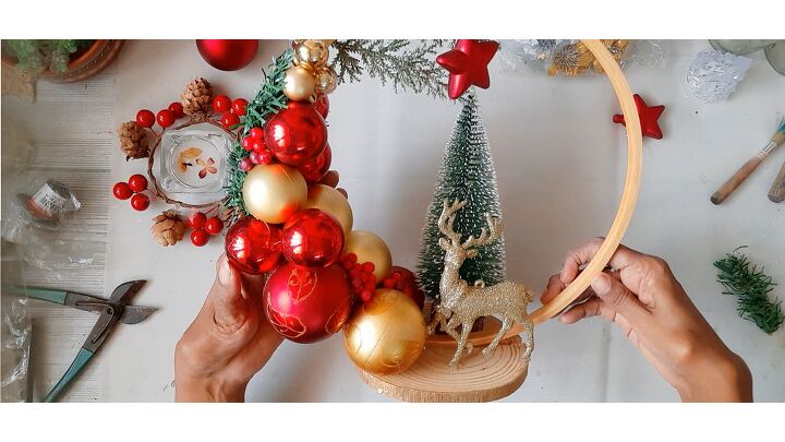 upcycled christmas bauble centerpiece