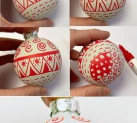 upcycle christmas baubles inspirado en zentangle