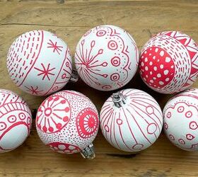 upcycle christmas baubles inspirado en zentangle