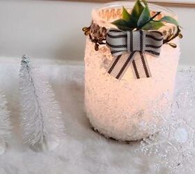 repurposed candle jar to winter snow lantern diy