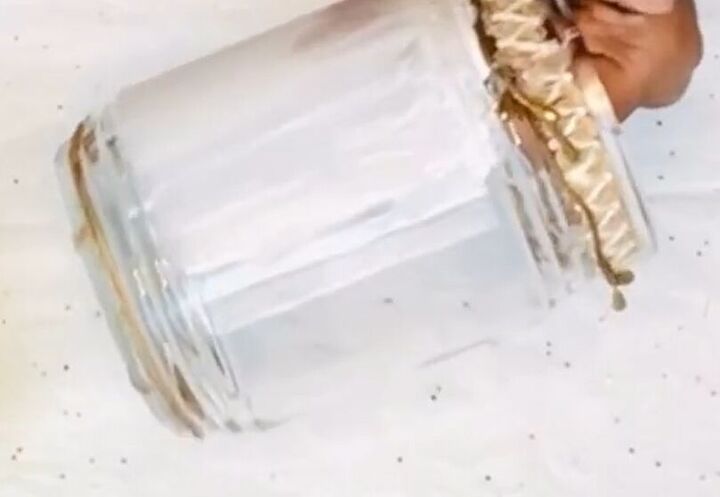 repurposed candle jar to winter snow lantern diy