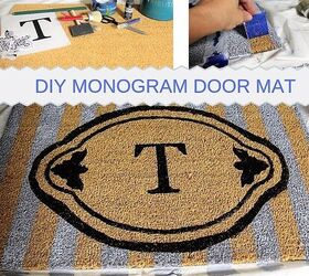 diy monogram door mat