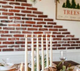 tablero de corcho estilo granja idea para una bonita tarjeta de navidad, Centro de mesa de madera de abedul