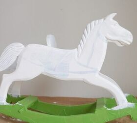 thrifted rocking horse makeover, Primera mano de pintura