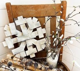 cmo hacer una decoracin de copos de nieve con calzos de madera, Copo de nieve de madera
