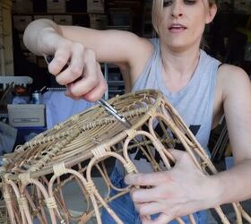 how to make a chic boho style end table with baskets from ikea, Cutting off the tabs with pliers