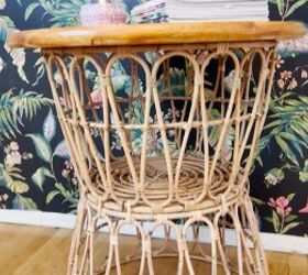 how to make a chic boho style end table with baskets from ikea, DIY end table with baskets