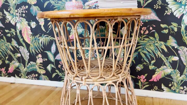 how to make a chic boho style end table with baskets from ikea, DIY end table with baskets