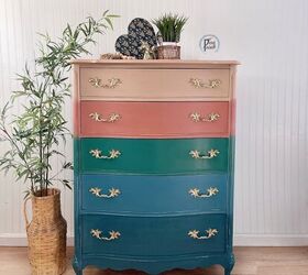 colorful chest of drawers makeover