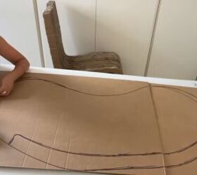 how to make a diy cardboard couch in a chic round style, Measuring the depth of the seat