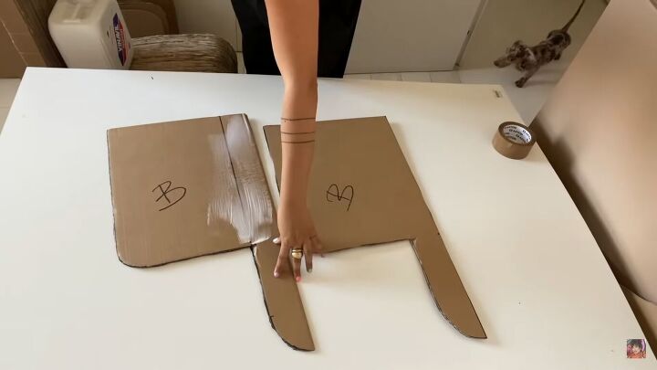 how to make a diy cardboard couch in a chic round style, Gluing the connection pieces together