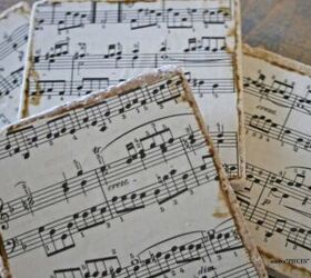 Posavasos de partituras vintage DIY