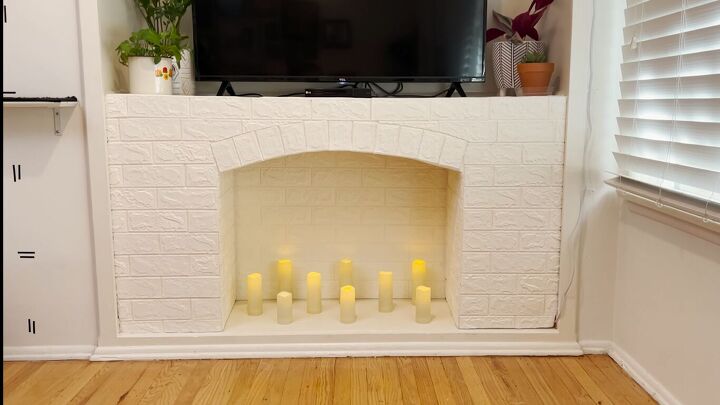 how to make an easy diy foam fireplace without using power tools, DIY foam fireplace