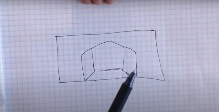 how to make an easy diy foam fireplace without using power tools, Drawing a sketch for the fireplace