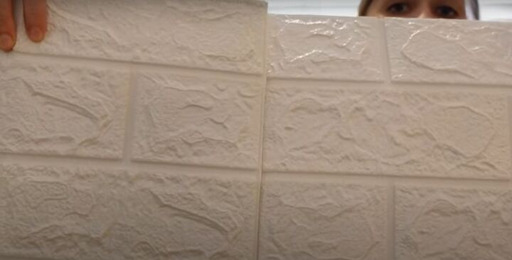 how to make an easy diy foam fireplace without using power tools, Faux brick tiles