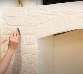 how to make an easy diy foam fireplace without using power tools, Painting the tiles