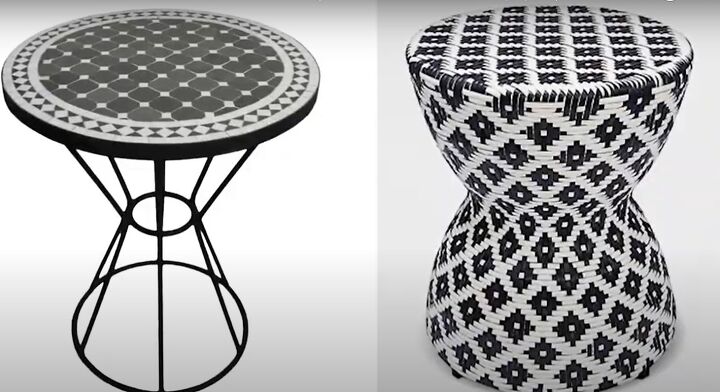 how to make a chic diy round end table out of cheap trash cans, Tables that inspired this project