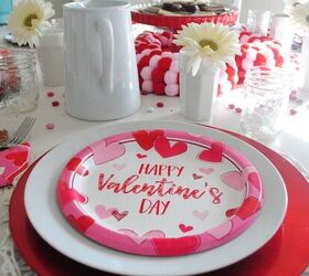 mesa de san valentn rosa y roja para nios, Mesa San Valent n rosa y roja