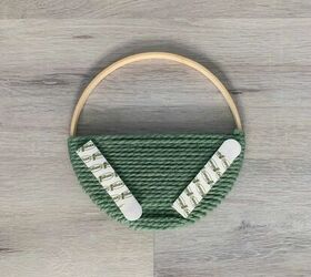 anillo de lana moderno para colgar en la pared, parte trasera del aro de arte con adhesivo para colgar pegado
