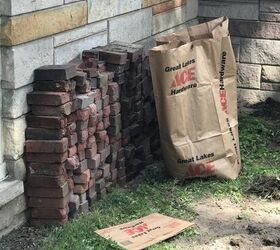 They got a stack of old bricks from their neighbor and did something amazing in their backyard
