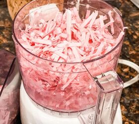 She blends paper and then presses it into a strainer for this amazing spring idea