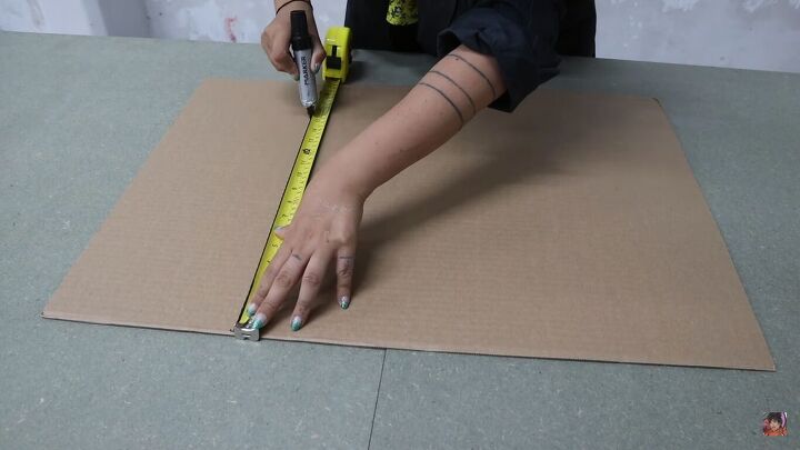 how to make a cardboard chair that holds weight looks chic, Measuring an L shape