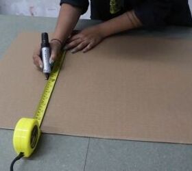 how to make a cardboard chair that holds weight looks chic, Measuring with a tape measure