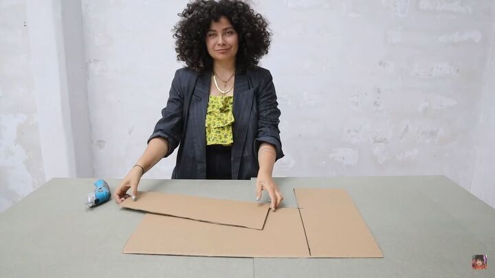 how to make a cardboard chair that holds weight looks chic, Cutting out the L shape