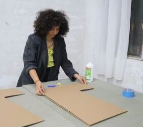 how to make a cardboard chair that holds weight looks chic, Sticking cardboard pieces together