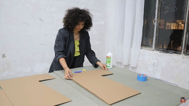 how to make a cardboard chair that holds weight looks chic, Sticking cardboard pieces together