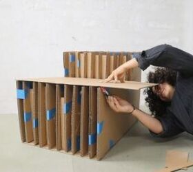 how to make a cardboard chair that holds weight looks chic, Measuring the seat for the cardboard chair