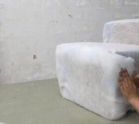 how to make a cardboard chair that holds weight looks chic, Folding the foam at the edges