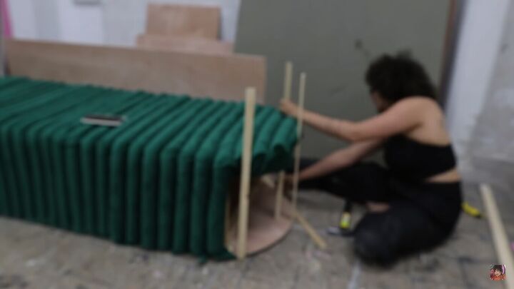 how to make a funky diy couch out of pool noodles, Adding beams to the sides